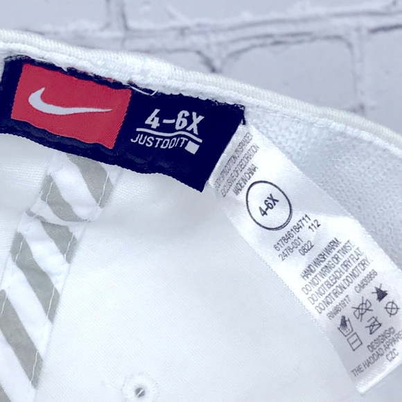 Nike Just Do It Purple Embroidered Logo Kids White Fitted Hat Size 4-6x - Picture 8 of 9